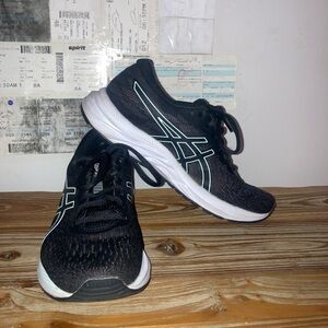 ASICS Black and White Running Shoes